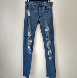 Distressed Skinny Denim Jeans
